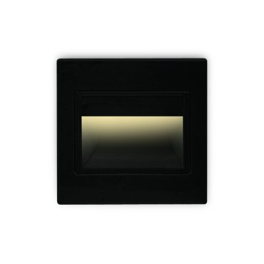 ONE Light Indoor Square Wall Recessed - inbouw wandverlichting - 9,4 x 3,5 x 9,4 cm - 1,5W LED incl. - zwart