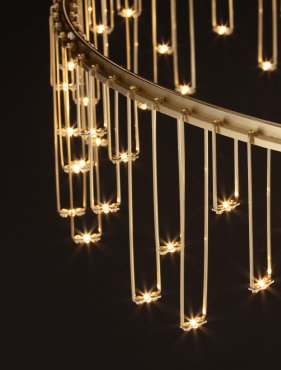 Nova Luce Stellar - hanglamp - Ø 100 x 150 cm - 36W dimbare LED incl. - goud