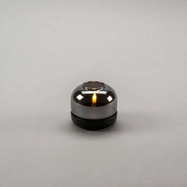 Konstsmide - decoratieve kaars op batterijen - Ø 8,5 x 7,5 cm - zwart