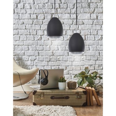 Nova Luce Piccolo - hanglamp - Ø 17 x 120 cm - mat zwart