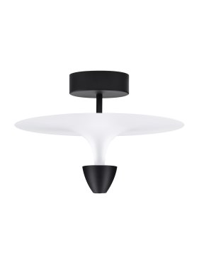 Nova Luce Luet - plafondlamp - Ø 34 x 24 cm - 11W LED incl. - zandzwart en wit