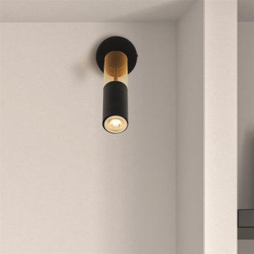 Searchlight Merrygold - wandlamp - 10 x 29 cm - zwart en amber