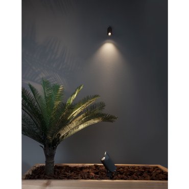 Nova Luce Inside - grondspot op piek - 24 cm - 7W LED incl. - IP65 - zwart