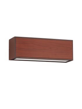 Nova Luce Brown - buiten wandverlichting op zonne-energie - 25,8 x 8,6 x 8,6 cm - 2W LED incl. - IP65 - corten en hout