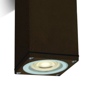 ONE Light GU10 Outdoor Cubes - opbouwspot - 6,3 x 6,3 x 13,5 cm - IP54 - roest bruin