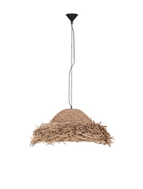 Nova Luce Natu - hanglamp - Ø 86 x 200 cm - natuurlijk zeegras en zwart