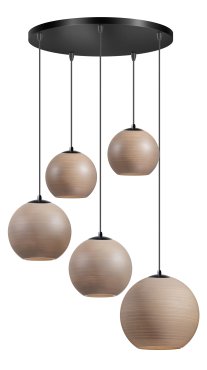 ETH Orb Saturn - hanglamp - Ø 65 x  350 cm - zwart en taupe