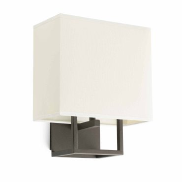 Faro Vesper - wandverlichting met schakelaar - 22 x 15 x 26,5 cm - bruin en beige