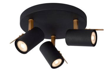 Lucide Grony - opbouwspot - Ø 23 x 15 cm - 3 x 5W dimbare LED incl. - zwart