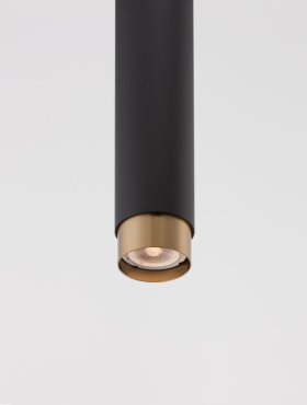 Nova Luce Pogno - hanglamp - Ø 5,9 x 150 cm - zwart en goud
