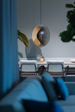 ETH Woody - hanglamp - Ø 43,5 x 200 cm - bruin en zwart