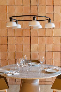 Faro Tatawin S - hanglamp - Ø 90 x 100 x 210 cm - satijnzwart en glanswit