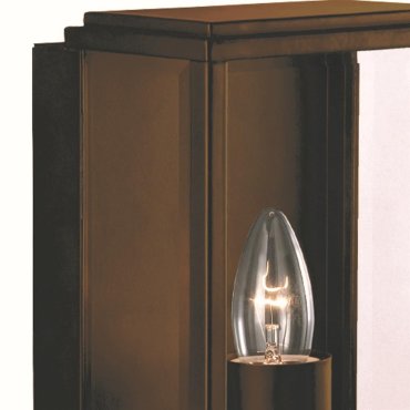 Searchlight Box - buiten wandlamp - 16 x 25 cm - IP44 - rustiek bruin