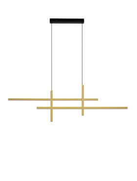 Nova Luce Antama - hanglamp - 120 x 150 x 5 cm - 43W dimbare LED incl. - zandzwart en goud