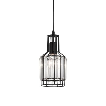 Nova Luce Carter - hanglamp - Ø 13,5 x 120 cm - zwart