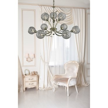 Searchlight Bellis II - hanglamp - Ø 68 x 91 cm - antiek messing