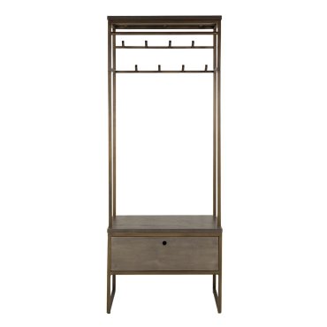 Vico Ferro - kapstok met lade - 70 x 35 x 181 cm - antiek brons