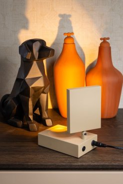 ETH Jake Cube - tafellamp - 8 x 12 x 15 cm - 3 stappen dimbaar - 10W LED incl. - zand