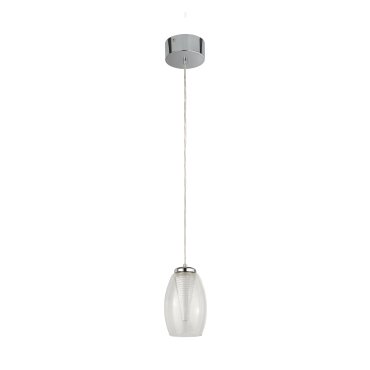 Searchlight Cyclone - hanglamp - Ø 11,5 x 120 cm - 6W LED incl. - chroom en transparant