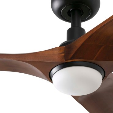 Faro Heywood S - plafondventilator met licht - Ø 90 cm - mat zwart en donker walnoot