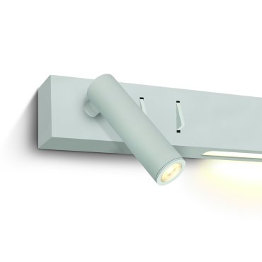 ONE Light Reading Spot - wandspot met schakelaar - 30 x 3,5 x 5 cm - 3W + 6W LED incl. - wit