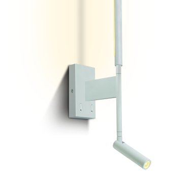 ONE Light Reading Spot - wandspot met schakelaar - 10 x 7 x 51,5 cm - 3W + 6W LED incl. - wit