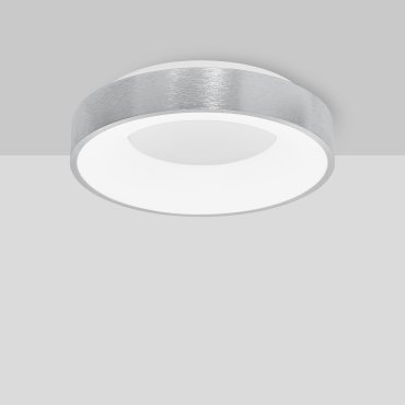 Nova Luce Rando Thin - plafondverlichting - Ø 38 x 9 cm - 30W dimbare LED incl. - geborsteld zilver