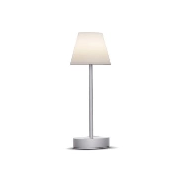 New Garden Lola Slim 30 - oplaadbare tafellamp met touch dimmer - Ø 11 x 32 cm - 1,9W dimbare LED incl. - IP44 - grijs - witte lichtkleur