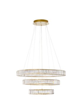 Nova Luce Aurelia - hanglamp - Ø 80 x 160 cm - 92W dimbare LED incl. - goud