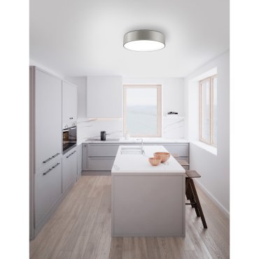 Nova Luce Finezza - plafondverlichting - Ø 50 x 12 cm - olifant grijs en mat wit