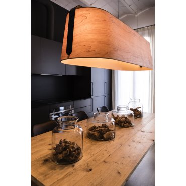 Faro Stood - hanglamp - 151 x 46 x 47 cm - zwart en bruin