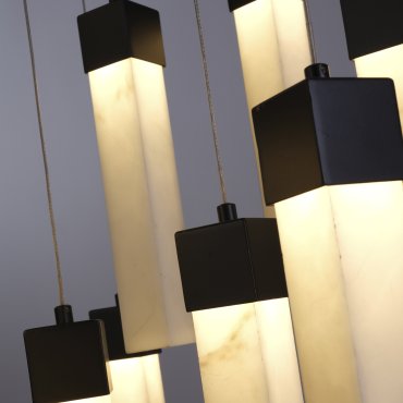 Searchlight Moonbeam - hanglamp - Ø 60 x 180 cm - 67W dimbare LED incl. - zwart