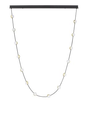 Nova Luce Alcinoe - hanglamp - 10 x 160 x 127 cm - 46W dimbare LED incl. - mat zwart en goud