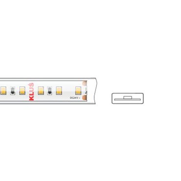 KLUS LED strip - 1cm breed, 500cm lengte - 24Vdc - dimbaar - 14,4W per meter - 140 LEDs per meter - IP65