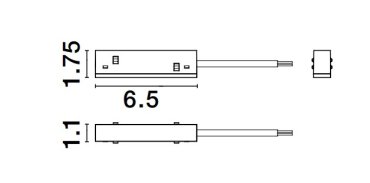 Nova Luce Ultra Slim - DALI voedingsconnector - verbinding tussen rail en driver - zwart