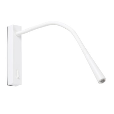 Faro Flin - wandverlichting met schakelaar - 35,6 x 3,5 x 27,3 cm - 3W LED incl. - mat wit