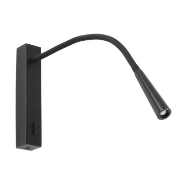 Faro Flin - wandverlichting met schakelaar - 35,6 x 3,5 x 27,3 cm - 3W LED incl. - mat zwart