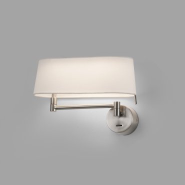 Faro - wandverlichting met schakelaar - 31,5  x 11 x 23 cm - 11W LED incl. - satijn nikkel