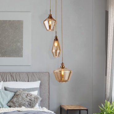 Searchlight Mia - hanglamp - Ø 51 x 150 cm - champagne