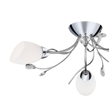 Searchlight Gardenia - plafondverlichting - 60 x 20 cm - chroom en opaal