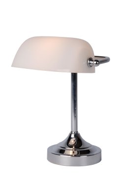 Lucide Banker  - bureaulamp - 22 x 13,5 x 30 cm - chroom, wit