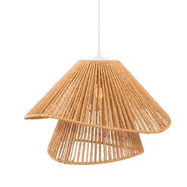 Maxlight Amalfi II - hanglamp - Ø 45 x 165 cm - lichtbruin en wit