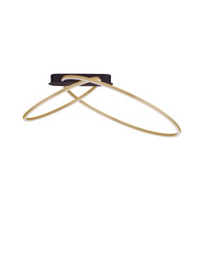 Nova Luce Kiklos - plafondlamp - Ø 72 x 30 cm - 42W dimbare LED incl. - messing goud