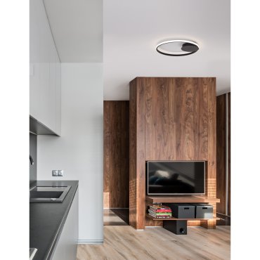 Nova Luce Fuline - plafondverlichting - Ø 50 x 5 cm - 32W dimbare LED incl. - zand zwart