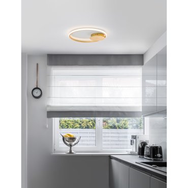 Nova Luce Fuline - plafondverlichting - Ø 50 x 5 cm - 32W dimbare LED incl. - goud