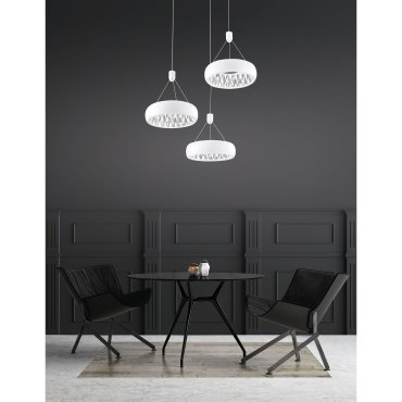 Nova Luce Lumi - hanglamp - Ø 45 x 120 cm - 36W LED incl. - mat wit