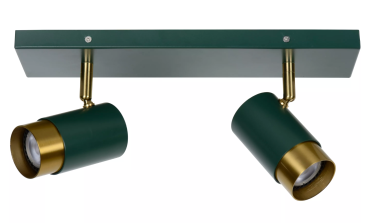 Lucide Floris - opbouwspot - 35 x 10,9 x 12,5 cm - groen en messing