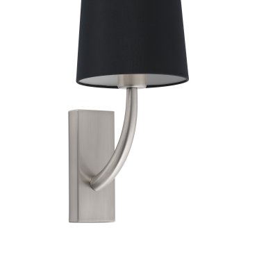 Faro Rem - wandverlichting - 16,5 x 21 x 47 cm - zwart en mat nikkel