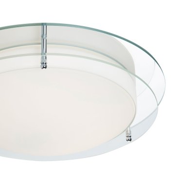 Searchlight Bathroom Flush - plafondlamp badkamer - Ø 38 x 11 cm - 20W LED incl. - IP44 - chroom