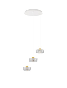 Nova Luce Keros - hanglamp - Ø 50 x 200 cm - 18W LED incl. - platina goud